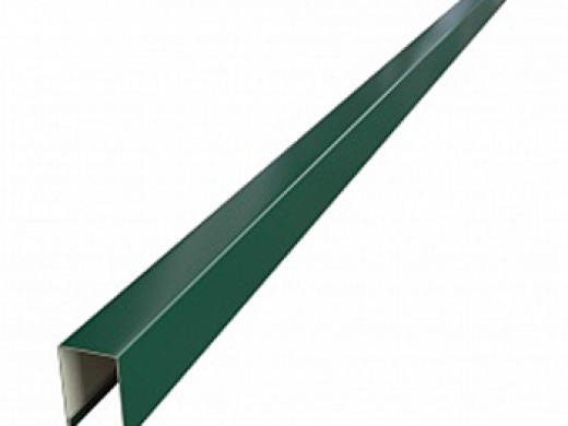 Планка заборная П-обр.  (12мм) длина 2м (цвет-зеленый 6005)
