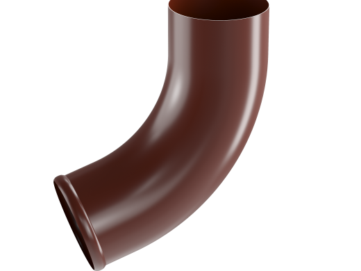 Колено трубы 100мм ЕВРО (гладкое) (цвет-коричневый RAL 8017)