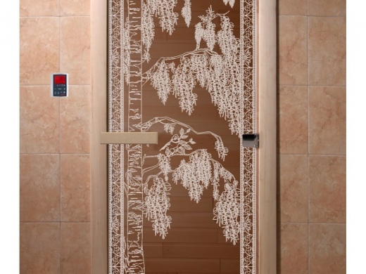 Дверной блок банный стекло бронза ( DoorWood)  