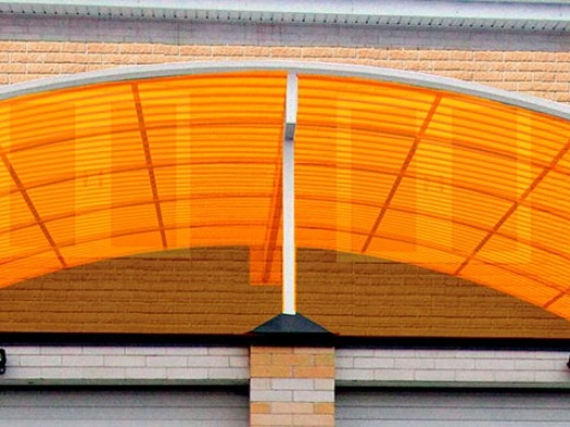 Поликарбонат сотовый 4мм (цвет-оранжевый) ширина 2,1м