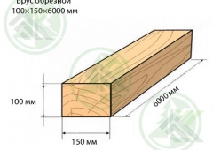 Брус обрезной 100х150х6000мм,