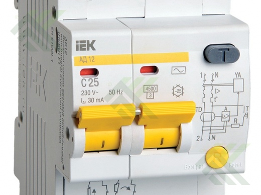 УЗО 2-пол. 25А 300мА IEK