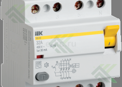 УЗО 4-пол. 25А 30мА IEK