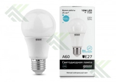 Лампа светодиодная GAUSS А60 Е27 10Вт нейтр.свет