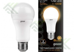 Лампа светодиодная GAUSS А60 Е27 12Вт теп.свет УСС
