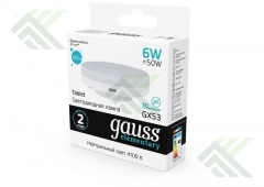 Лампа светодиодная GAUSS GX53 6Вт нейтрал. свет