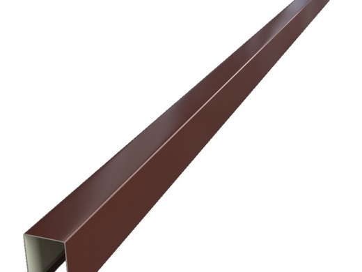 Планка заборная П-обр.  (20мм) длина 2м (цвет-коричневый 8017)