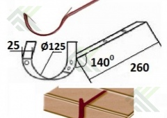 Крепление желоба д.125мм (цвет-вишня RAL 3005) длинное