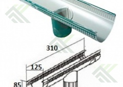 Канадка проходная д.125мм (цвет-зеленый RAL 6005)