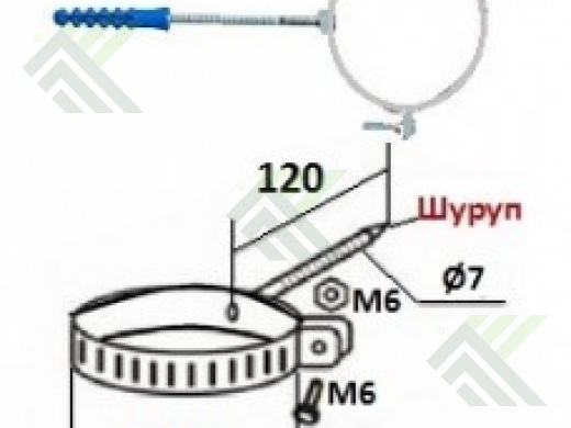 Хомут крепления трубы водосточной д.100мм  оцинкованный