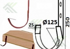 Крепление желоба д.125мм (цвет-вишня RAL 3005) короткое