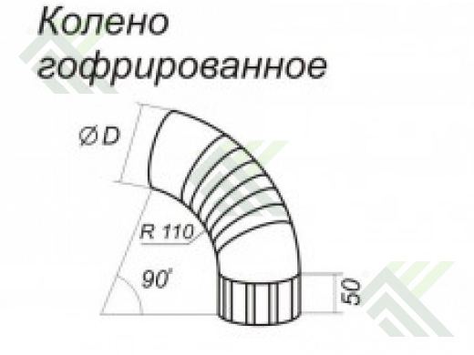 Колено трубы 100мм (цвет-синий RAL 5005)