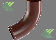 Колено трубы нижнее (гладкое, слив) 100мм ЕВРО (цвет-коричневый RAL 8017)