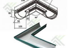 Желоб угловой правый 125мм/ 90град.(цвет-зеленый RAL 6005)