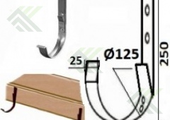 Крепление желоба д.125мм  оцинкованное короткое