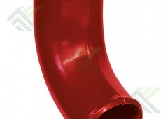 Колено трубы нижнее (слив) 100мм  (цвет-красный RAL 3011)