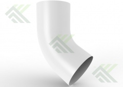 Колено трубы нижнее (гладкое, слив) 100мм ЕВРО (цвет-белый RAL 9003)
