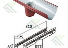 Канадка проходная д.125мм (цвет-вишня RAL 3005)