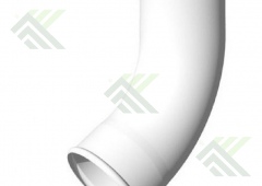 Колено трубы нижнее (слив) 100мм  (цвет-белый RAL 9003)