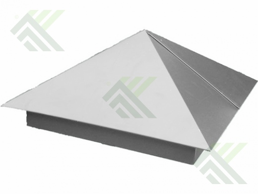Зонт на столб 390х390мм  оцинкованный
