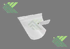 Желоб угловой левый 125мм/ 90град.(цвет- белый RAL 9003)