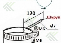 Хомут крепления трубы водосточной д.100мм (цвет-зеленый RAL 6005)