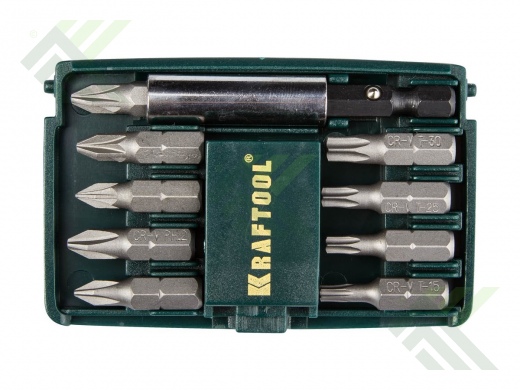 Набор бит KRAFTOOL Expert MINI-2 10 шт с магнит.адаптером в боксе