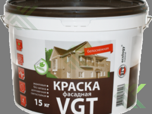 Краска ВГТ фасадная белоснежная 15кг