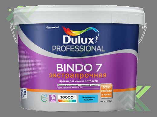 Краска DULUX BINDO 7 для стен и потолка матовая ВС 1л