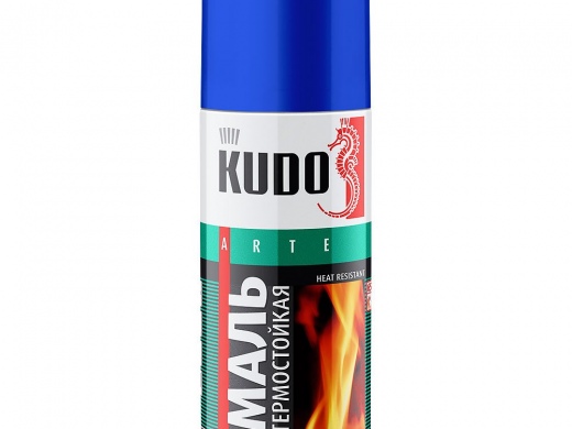 Краска KUDO аэрозоль термостойкая 520мл черная