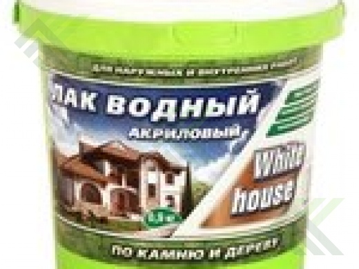 Лак БЕЛЫЙ ДОМ водн. по камню/дереву 0,9кг Сосна