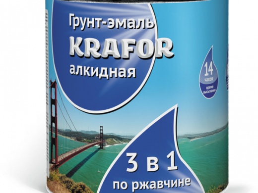 Грунт-эмаль KRAFOR по ржавчине шоколадный 5,5кг
