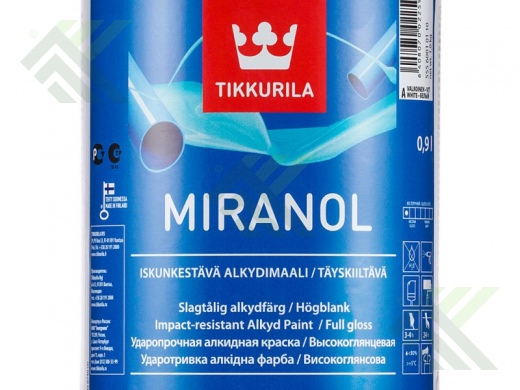 Эмаль TIKKURILA МИРАНОЛ алкидная гл. С 2,7л КОЛЕРОВКА