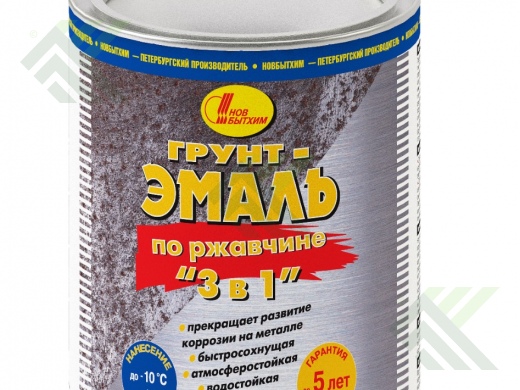 Грунт-эмаль НОВБЫТХИМ по ржавчине темно-зеленый 3л