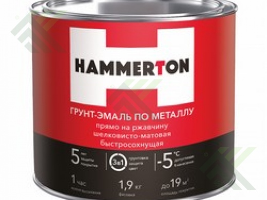 Грунт-эмаль HAMMERTON по ржавчине черный 1,9кг