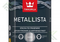 Грунт-эмаль TIKKURILA METALLISTA по ржавчине глянц. серебристый 0,9л
