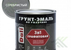 Грунт-эмаль Дали по ржавчине графитовая серебристая 0,75л