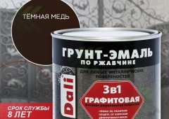 Грунт-эмаль Дали по ржавчине графитовая тёмная медь 0,75л