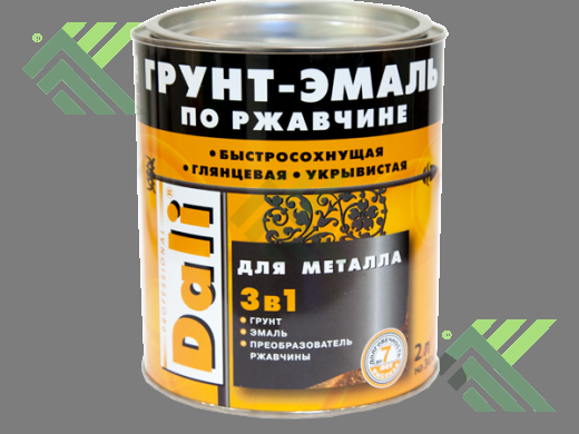 Грунт-эмаль Дали по ржавчине глянц. черный 2л