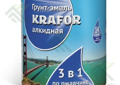 Грунт-эмаль KRAFOR по ржавчине черный 1кг