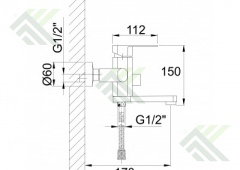 Смеситель HANSEN д/в 30001