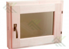 Оконный блок  600х1000мм банный липа (тонир. двойное стекло)