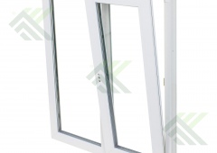 Окно ПВХ 1000х1200мм двуствор./ поворотно-откид.+глух. / 2-й ст-пакет/левое