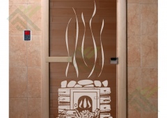 Дверной блок банный стекло БРОНЗА ( DoorWood)