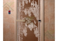 Дверной блок банный стекло БРОНЗА ( DoorWood)
