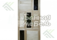Дверной блок банный липа 35х700х1800мм  (с тонированным стеклом) ДС-4