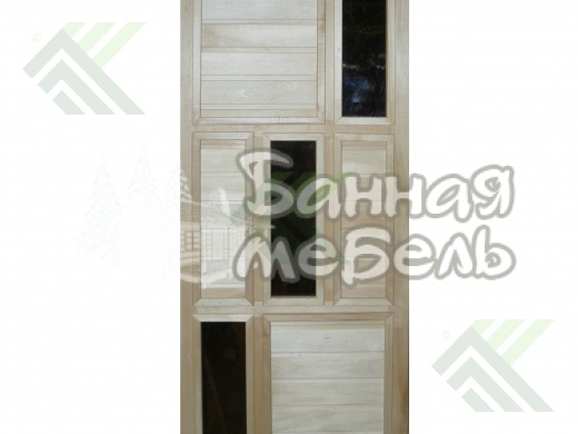 Дверной блок банный липа 35х700х1800мм  (с тонированным стеклом) ДС-4