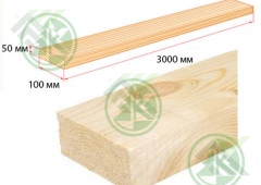 Доска 50х100мм сухая строганная