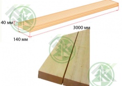Доска 40х140мм сухая строганная