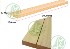 Доска 40х150мм сухая строганная